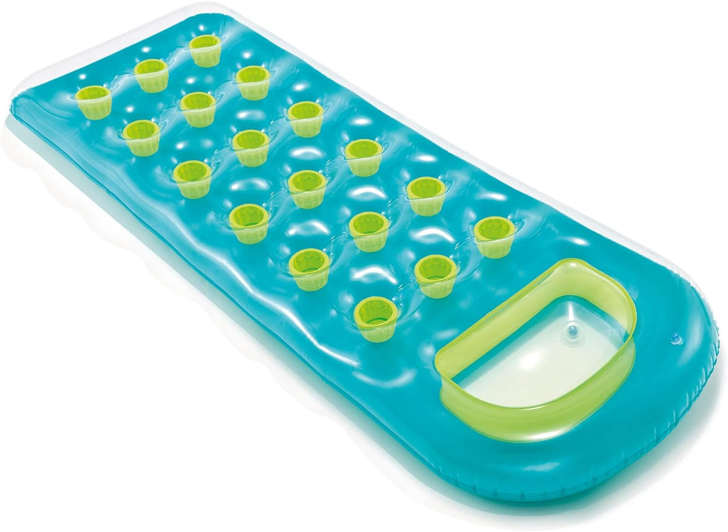 INTEX 59895EP 18-Pocket Suntanner Inflatable Pool Float Raft Lounger Swimming Mat, 74" X 28", 1 Pack, Colors May Vary