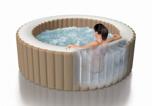 INTEX  PureSpa Bubble Massage Spa with Energy Efficient Spa Cover 77" X 28" For Up To 4 Person