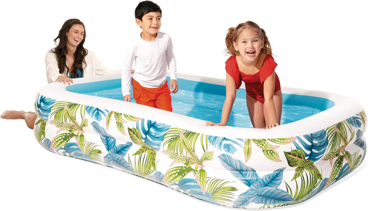 INTEX 57177EP Tropical Swim Center Inflatable Family Pool: 159 Gallon Capacity – 90" x 60" x 19"