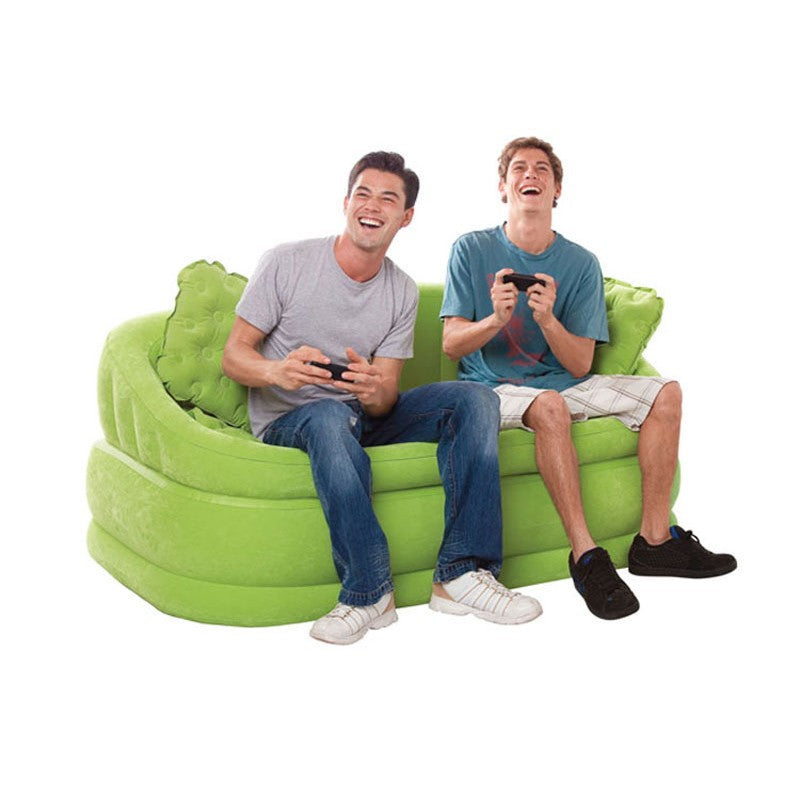 INTEX Cafe Love Seat For 2 Person With Waterproof Flocked Surface & 2 Cushion 62" x 34" x 27"